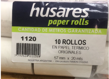 Rollo papel termico Husares 57x20mts 