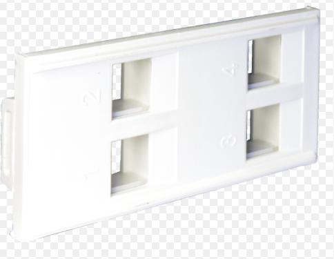 Face plate c/ventana p/ 4 jack 