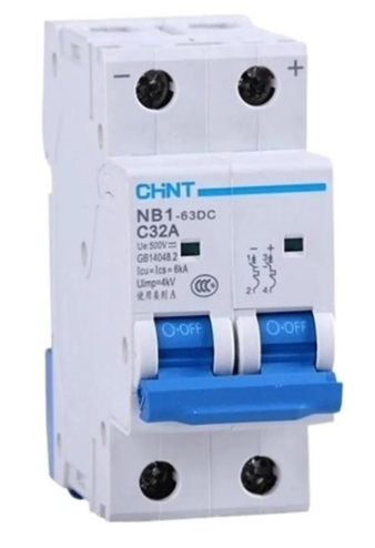 Termomagnetico Chint NB1-63DC 500VCC
