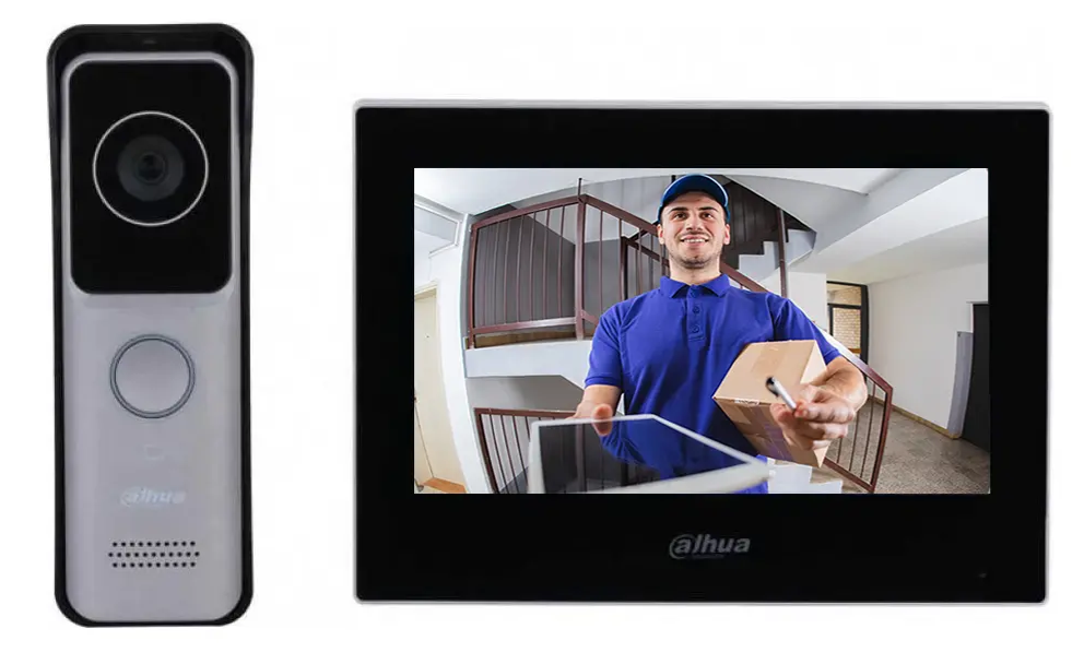 KIT PORTERO DAHUA Wi‑Fi villa 2 MP ultradelgado, monitor interior 7″, PoE 