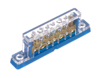 Bornera Repartidora unipolar p riel Din 7 polos Azul