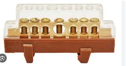 Bornera Repartidora unipolar p riel Din 7 polos Marron