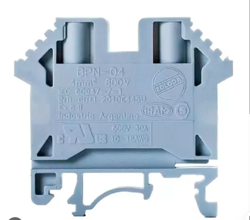 Bornera de paso para riel din 